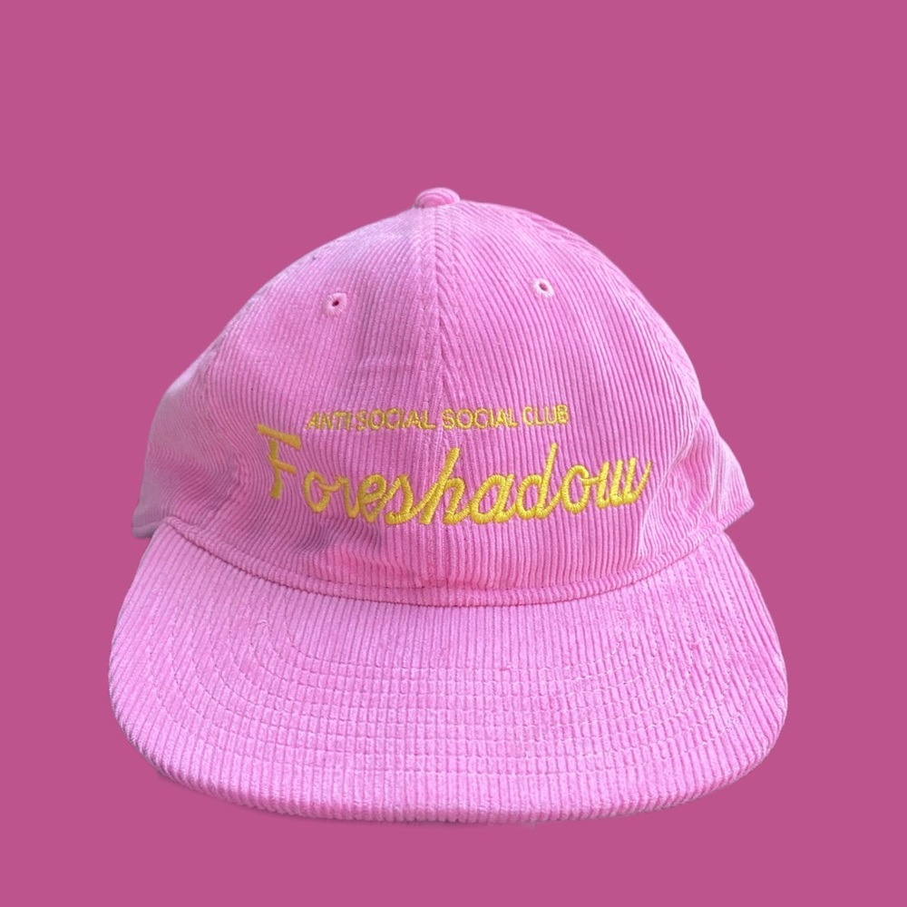 Anti Social Social Club “Foreshadow” Pink Corduroy Flat Rim Hat